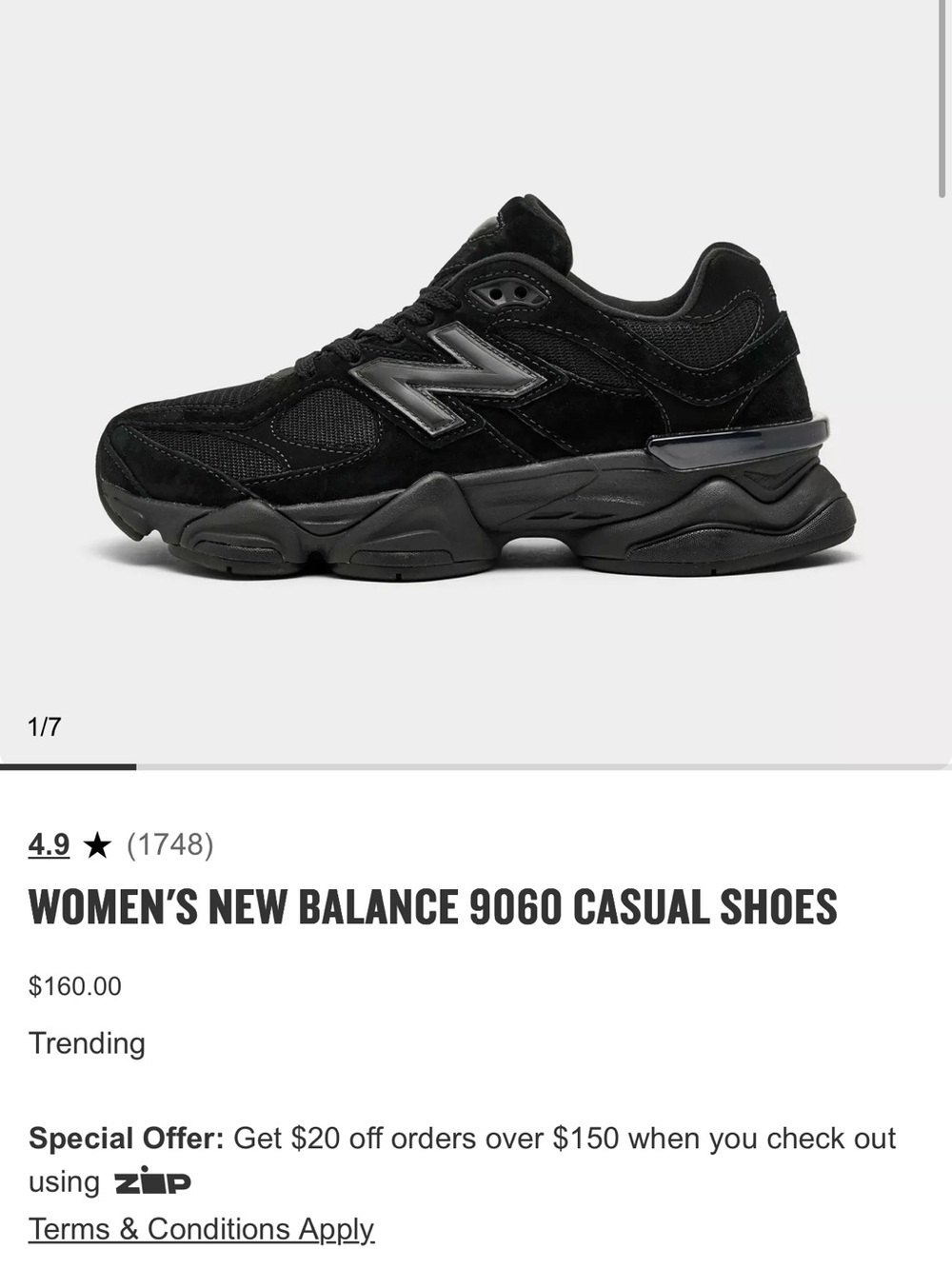 New Balance Women's All-Black Chunky Runner